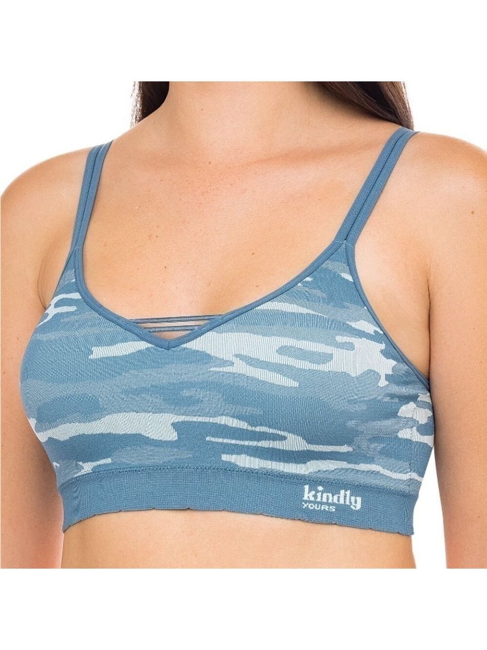 Kindly Yours Sustainable caged front triangle bralette size large Camo print - Picture 14 of 15